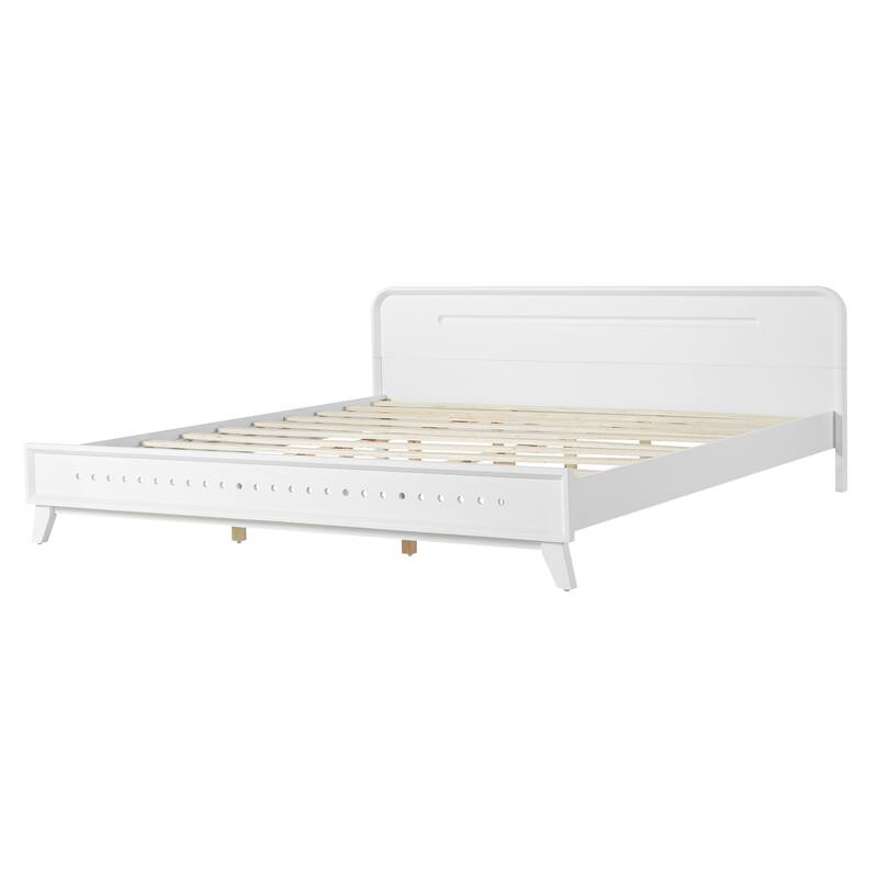 Classic Platform Bed Frame with Solid Pine Construction/Wood Bed Frame with Headboard Footboard/Wood Slat Support/Easy Assembly