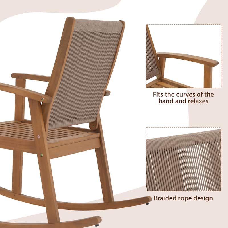Outdoor Single Wooden Rocking Chair