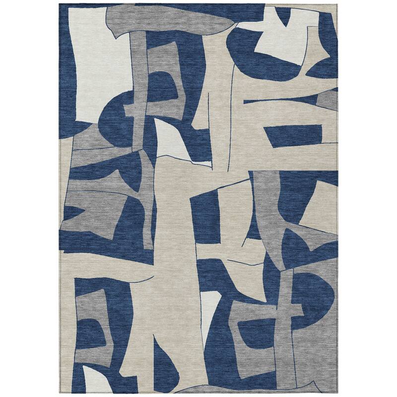 Machine Washable Indoor/ Outdoor Modern Crestone Chantille Rug