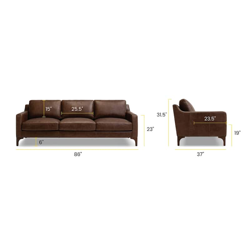 Poly & Bark Sorrento Sofa - Full Grain Genuine Italian Leather