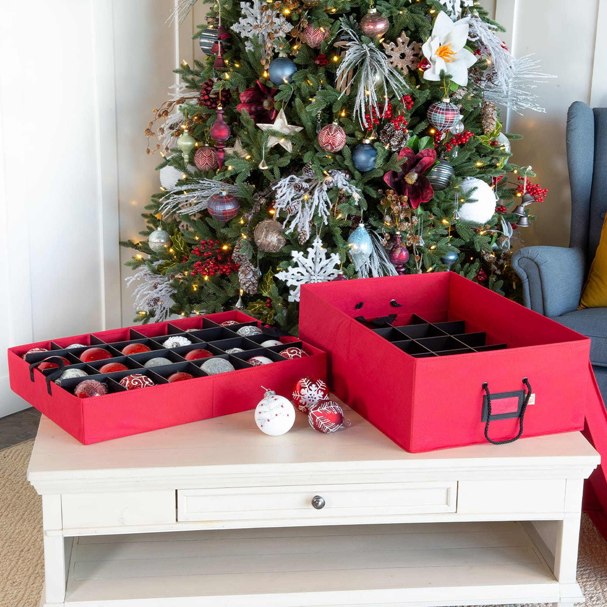 Hearth & Harbor Christmas Ornament Storage Box - 12 x 12 x 24 - On Sale  - Bed Bath & Beyond - 34856341