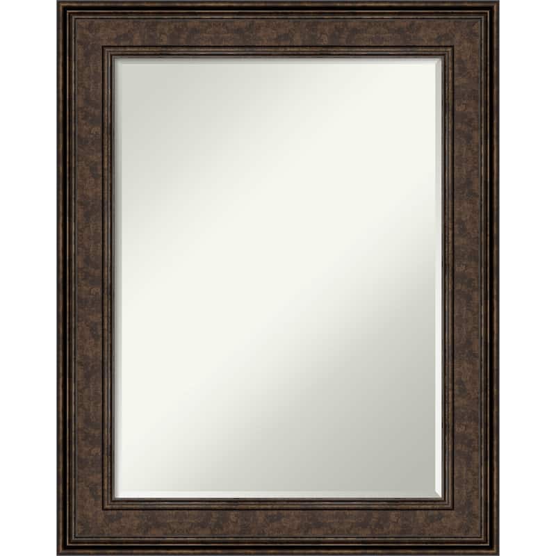 Petite Bevel Bathroom Wall Mirror - Ridge Bronze Frame - Ridge Bronze - 24 x 30 in