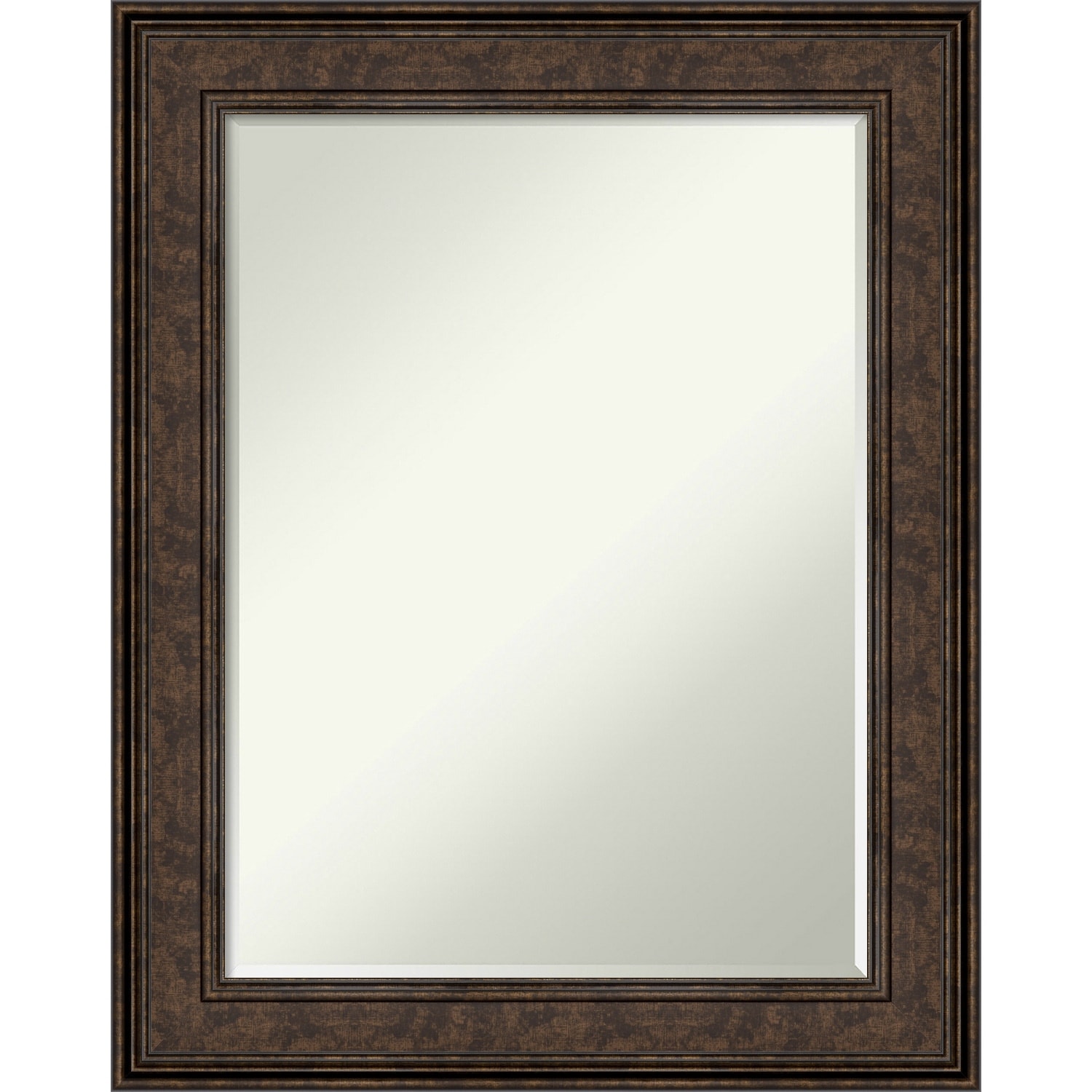 Petite Bevel Bathroom Wall Mirror - Ridge Bronze Frame - Ridge Bronze - 24 x 30 in