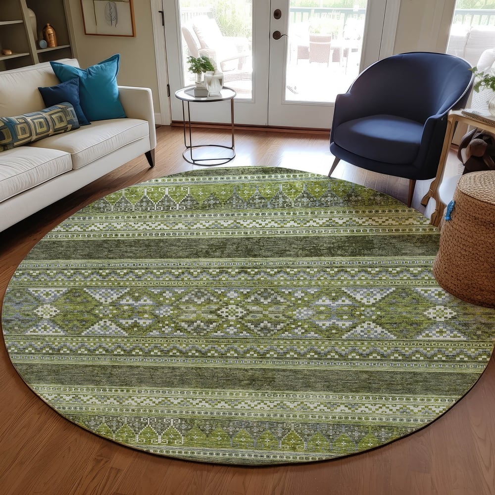 Machine Washable Indoor/ Outdoor Chantille Tribal Boho Rug