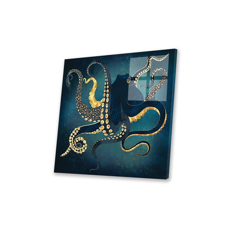Metallic Octopus Iv Print On Acrylic Glass by SpaceFrog Designs