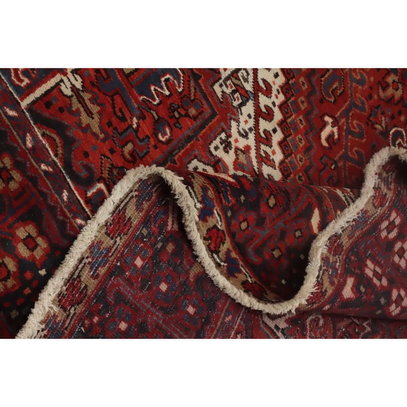 Hand Knotted Oriental 100% Wool Carpet Traditional Medallion Oranges & Rust Heriz Area Rug - 11' 3'' X 8' 8''
