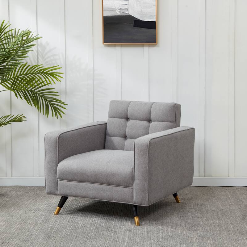 SAFAVIEH Couture Annuska Tufted Back Accent Chair - 33 In W x 33 In D x 30 In H - 33Wx33Dx30H