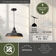 preview thumbnail 4 of 12, Dorado Bronze Outdoor Farmhouse Pendant Ceiling Light - 15-in W x 8.5-in H x 15-in D