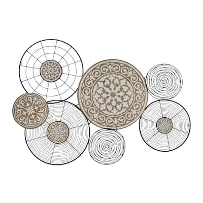 Metal Plate Handmade Home Wall Decor with Intricate Pattern - Black - Roche River Decor