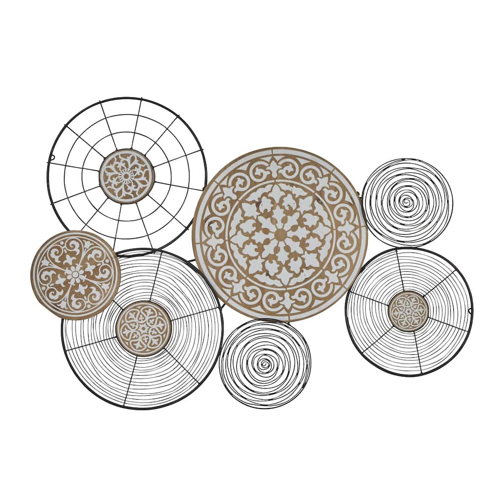 Metal Plate Handmade Home Wall Decor with Intricate Pattern - Black - Roche River Decor