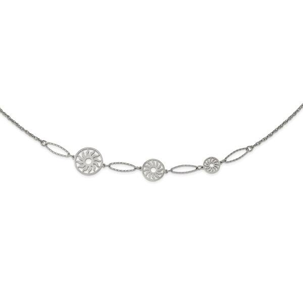 slide 1 of 3, Chisel Stainless Steel High Polished Suns Charm 36-inch Necklace