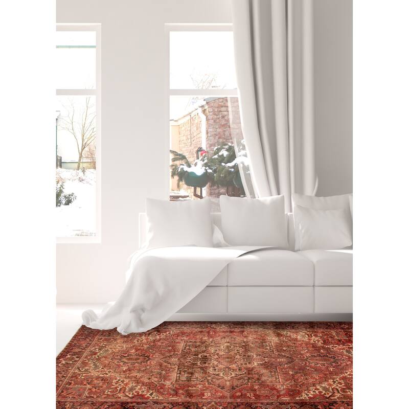 ECARPETGALLERY Hand-knotted Sarabi Red Wool Rug - 7'7 x 11'0