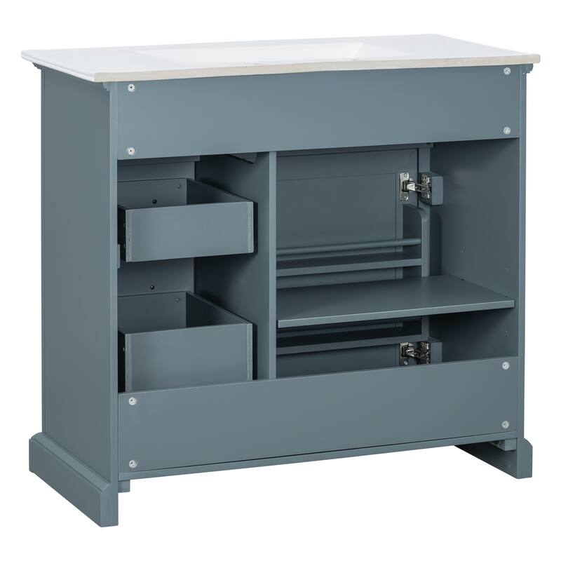 36"Freestanding Bathroom Vanity with Ceramic Sink