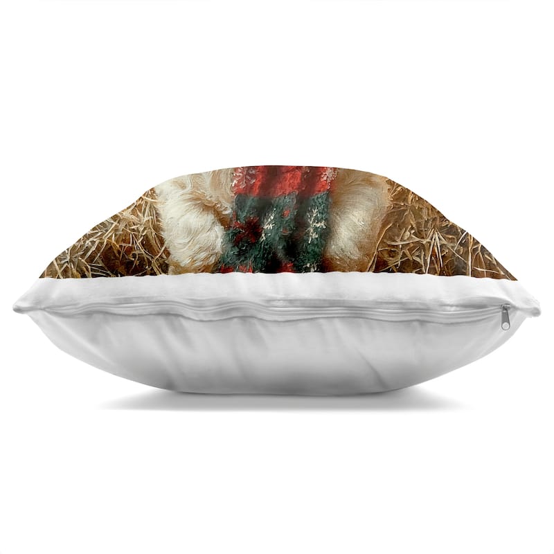 Stupell White Calf with Holiday Lights Decorative Printed Throw Pillow Design by Riley B