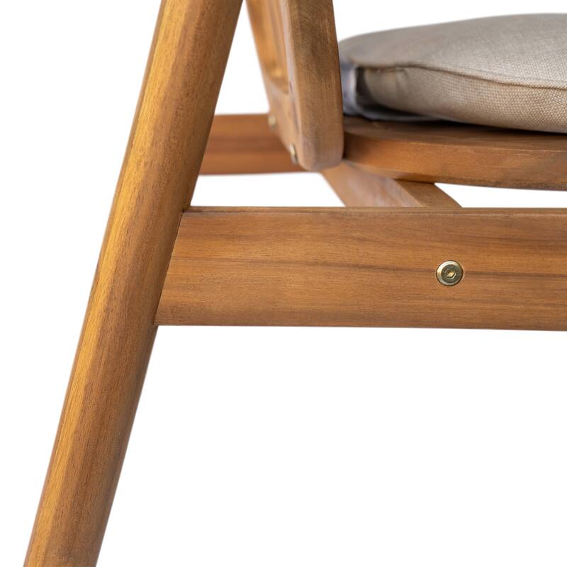 Christopher Knight Home - Evergrove Outdoor Acacia Wood 5-Piece Dining Set with Cushioned Chairs