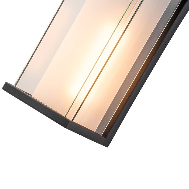 12.8"H Mate Black Outdoor Wall Sconce with Acrylic Glass - Standard