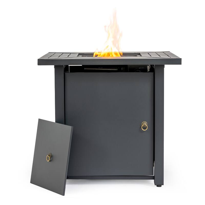 30" Propane Square Steel Gas Fire Pit with 50000 BTU
