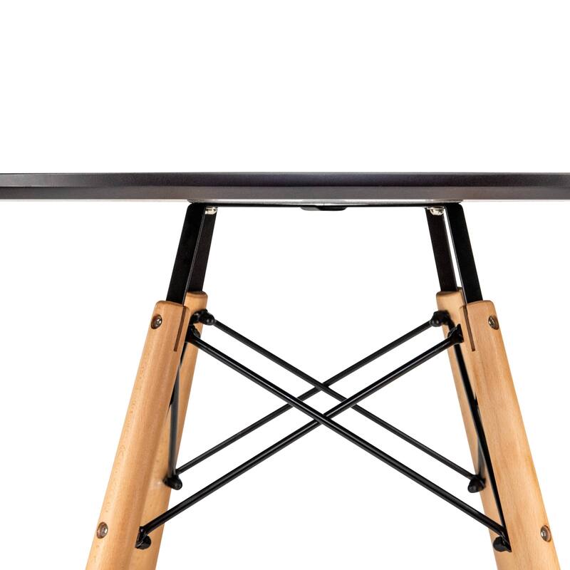 3-Piece Dining Set with 31-Inch Round Solid Wood Table and 2 Dining Chairs with Beech Wood Legs