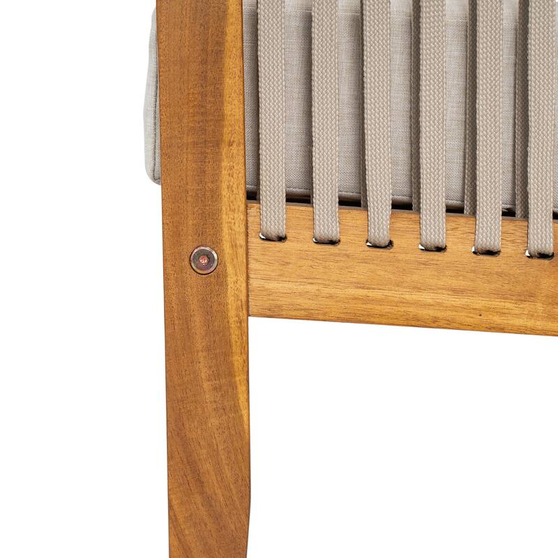 Christopher Knight Home - Outdoor Modern Solid Acacia Wood with Handwoven Rope Sides and Cushions Weather-Resistant