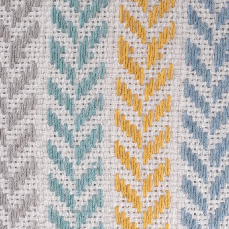 Handwoven Coastal Chevron Throw Pillows - 18" - Yellow and Blue - Set of 2