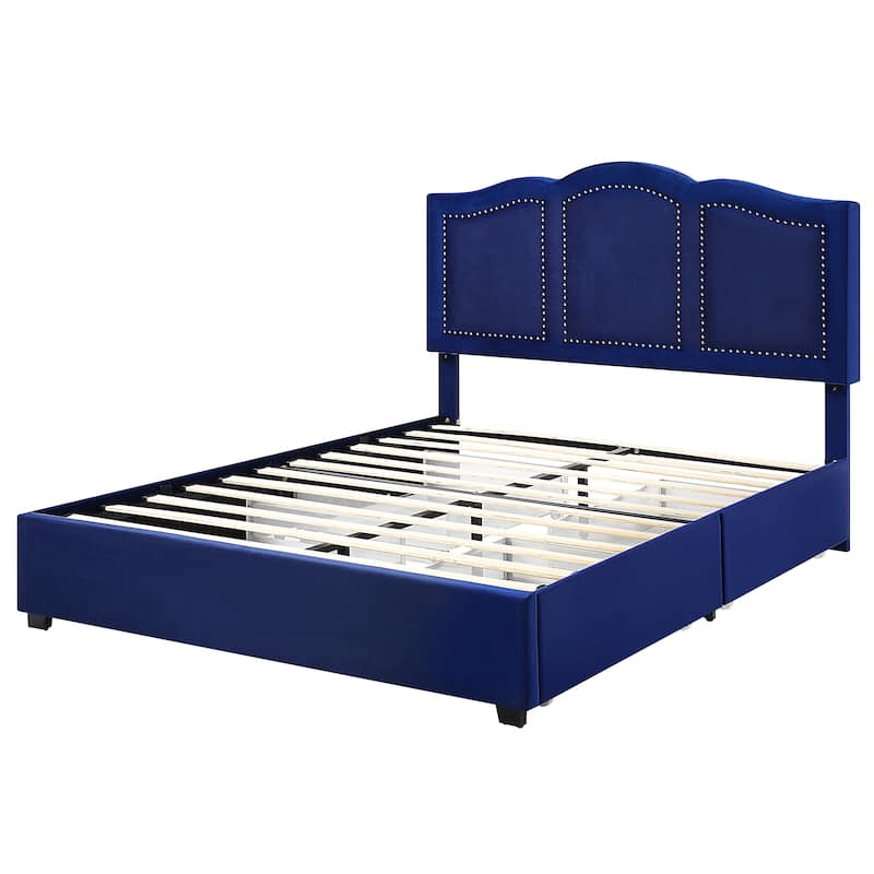 Furniture of America Dustir Art Deco Upholstered 4-drawer Platform Storage Bed