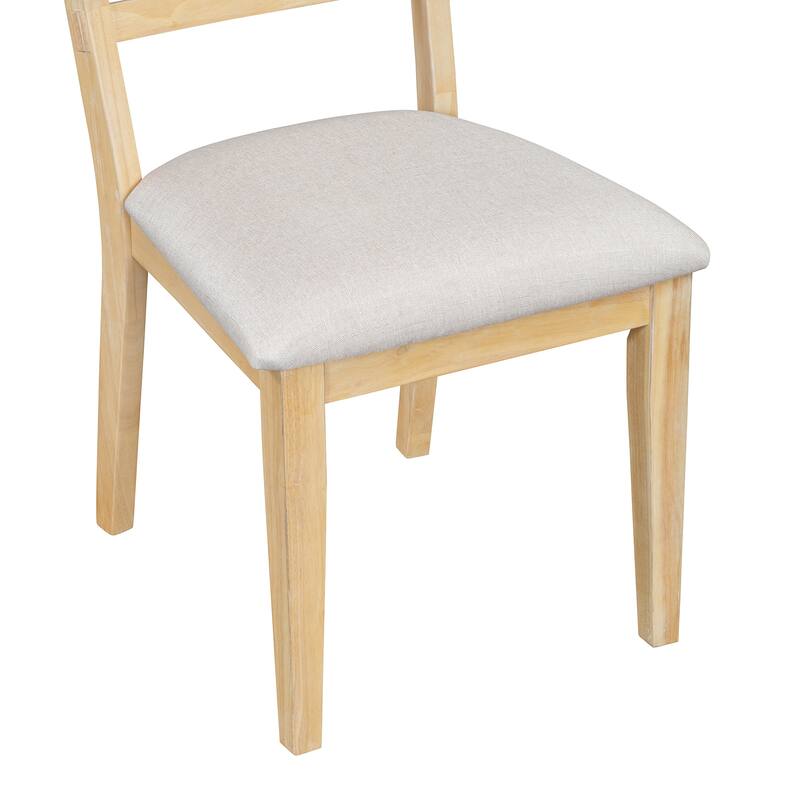 5-Piece Rustic Dining Set with Round Table, 3 Chairs & Bench