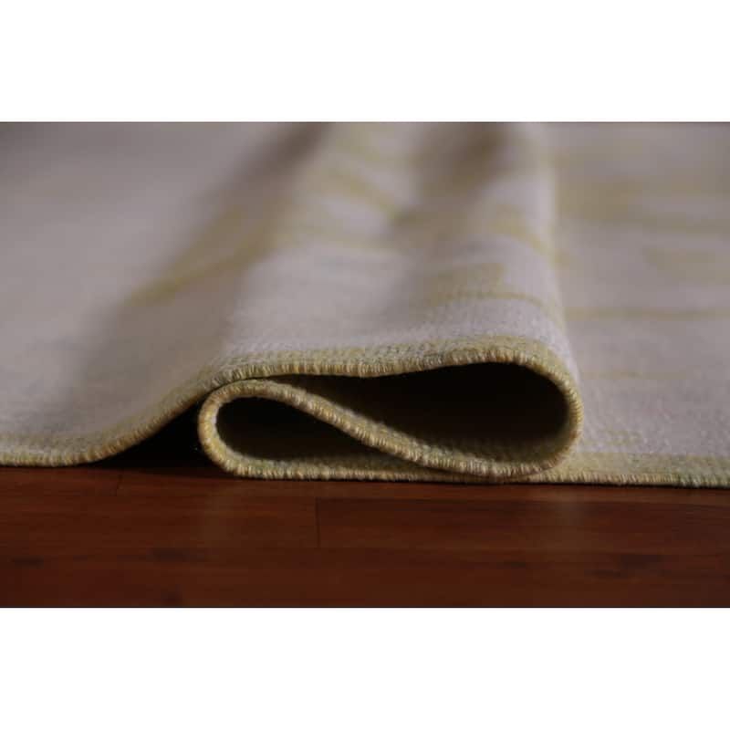 Hand Knotted Oriental 100% Wool Carpet Transitional All-Over Green Oushak Area Rug - 10' 11'' X 8' 0''