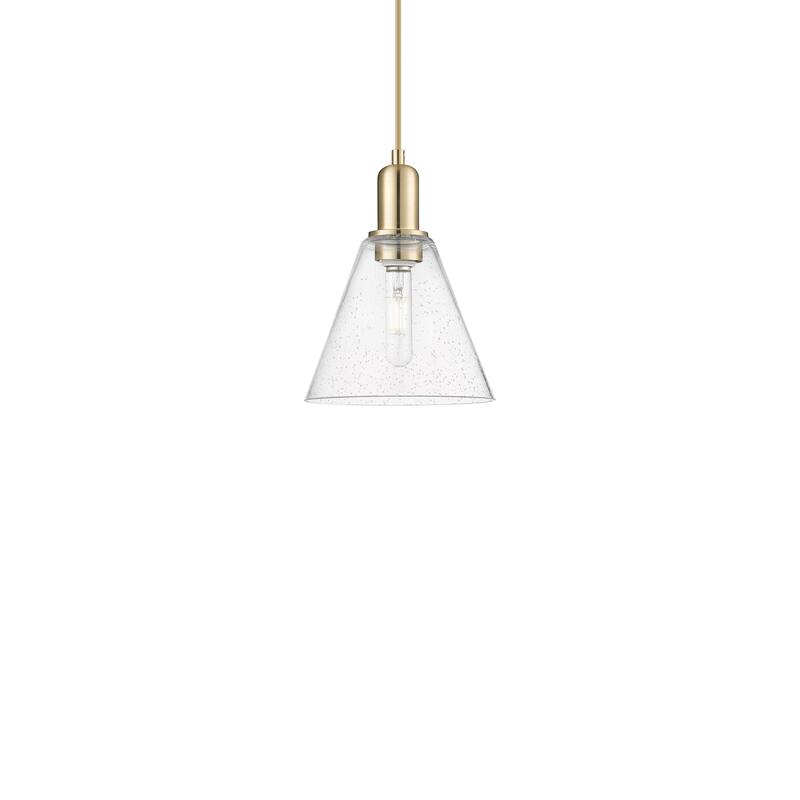 Innovations Lighting 716-1P-11-8 Berkshire Glass Pendant Berkshire - Champagne Bronze / Seedy