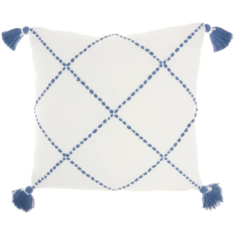 Mina Victory Life Styles Blue Throw Pillow , ( 20"X20" )