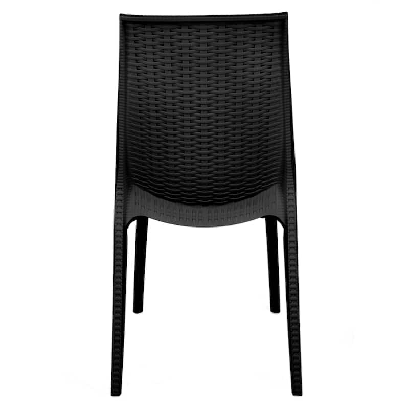 Kent Modern Rattan-Style Stackable Lightweight Dining Chair for Patio and Garden