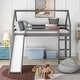 preview thumbnail 2 of 13, Stylish and Playful Design Wood Loft Bed with Slide, Ladder and Roof, Twin size