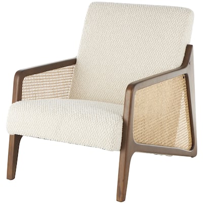 Teak Wood Handmade Mid-Century Accent Chair with Wrapped Banana Leaf Seat - Brown - Roche River Decor