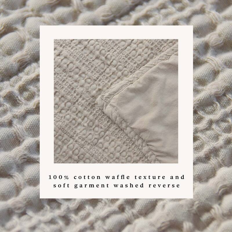 Linery & Co. Cotton Honeycomb Waffle Garment Washed Quilt Set