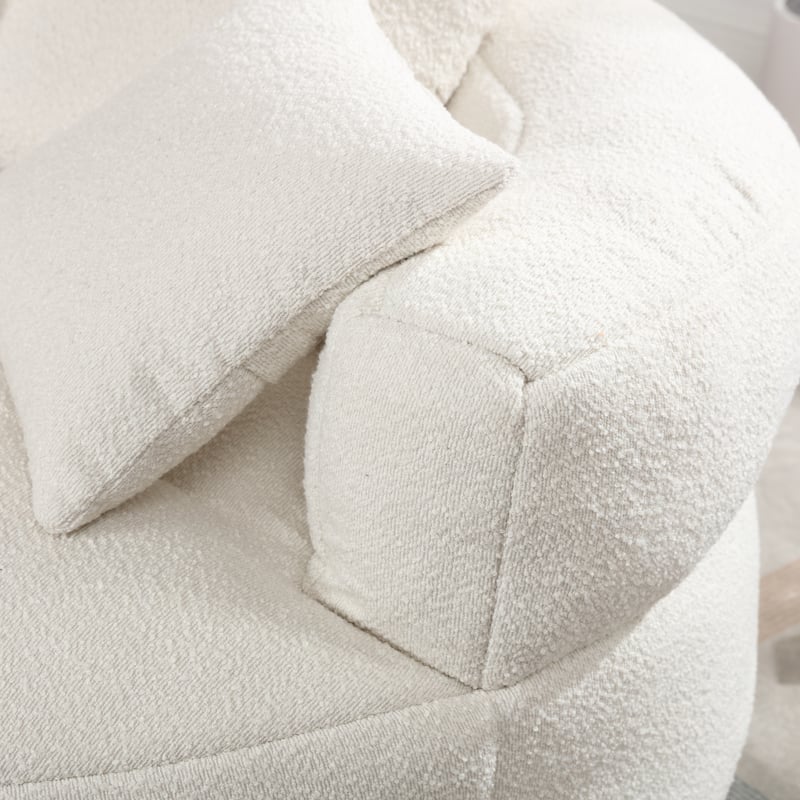 Chenille Sponge Single Sofa, Oversized Round Accent Chair Sleeper Couch Chaise Lounges for Living Room Bedroom Projection Room