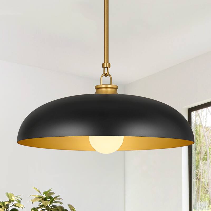 1-Light Farmhouse Metal Dome 15.7inch Kitchen Hanging Pendant Lights