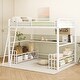 preview thumbnail 3 of 14, Space-saving Design Full Size Metal Loft Bed,Full-Length Guardrail,Desk and Shelf