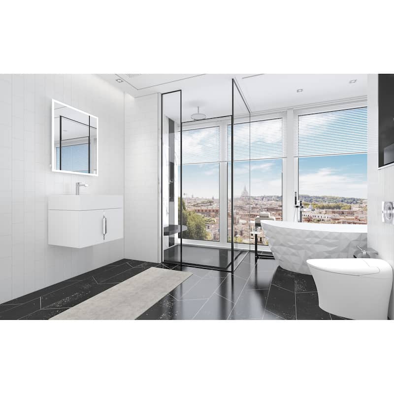 Nile 24-Inch Wall Mounted Bathroom Vanity Set w/ White Top