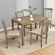 preview thumbnail 2 of 14, 5-Piece Farmhouse Wooden Dining Room Set (42.5"L x 27"D x 30"H Table+4 Chairs)