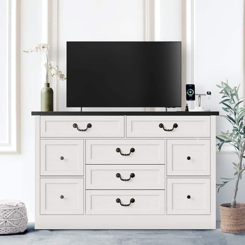 Farmhouse 9 Drawers Dresser for Bedroom