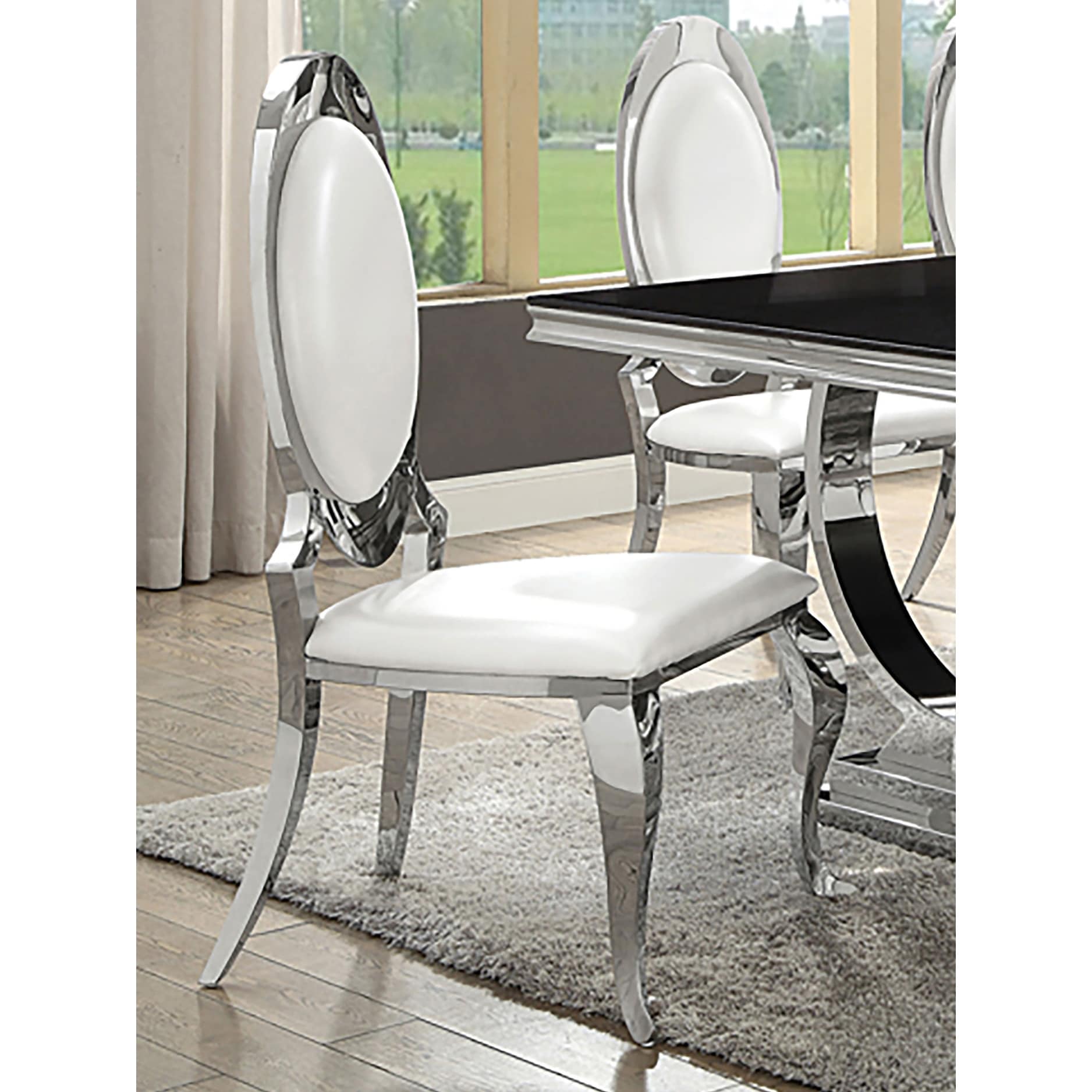 Antoine Upholstered Dining Chair Cream White (Set of 2)