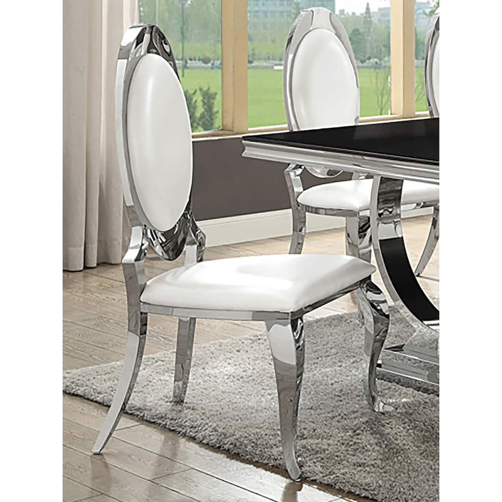 Chester Cream White Upholstered Dining Side Chair (Set of 2)