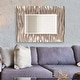 preview thumbnail 1 of 5, Allan Andrews Warm Silver Deep Textured Wave Rectangular Framed Wall Mirror