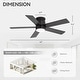 preview thumbnail 3 of 36, 42"/52" Modern Black Flush Mount Ceiling Fan with LED Light and Remote