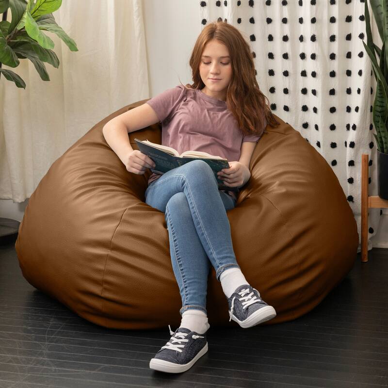 Atrium Collection Pazi Pod - Designer Foam Bean Bag Chair for Home Theaters, Offices, Schools & Reception - Faux Leather