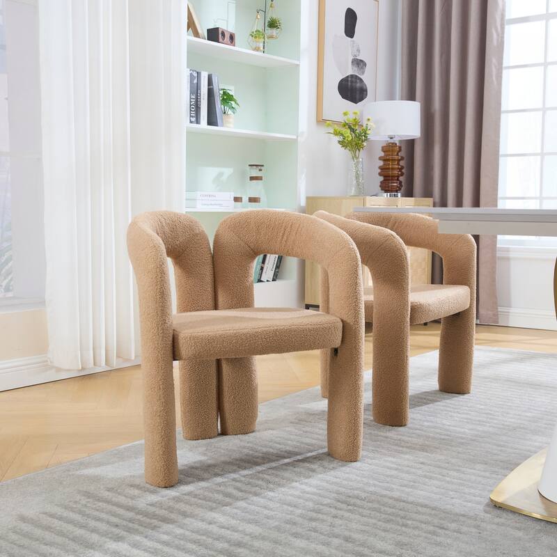 Velvet Fabric Upholstered Accent Chair Set of 2