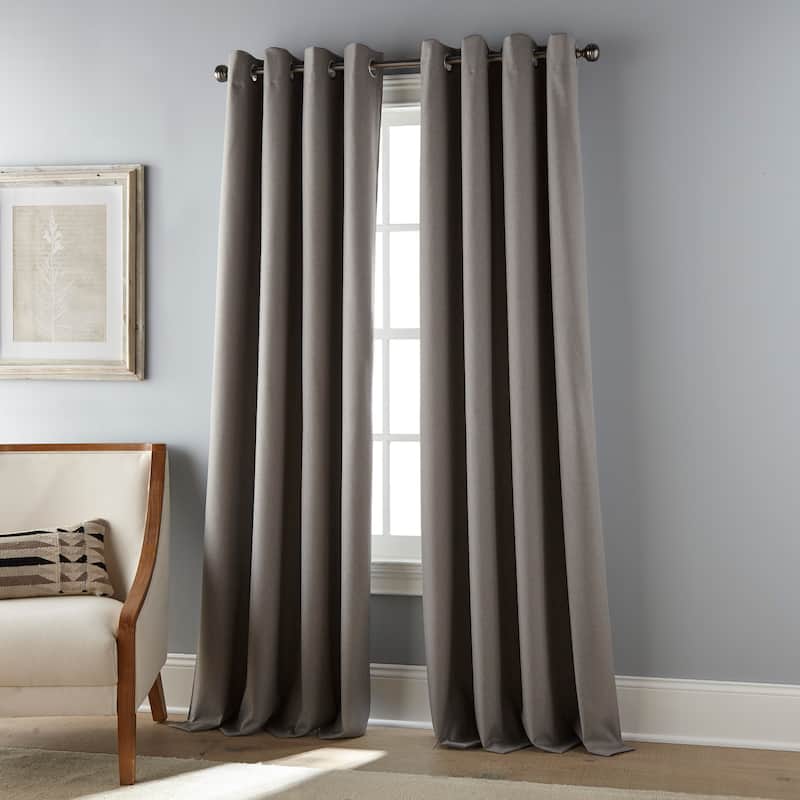 Nanshing Zola Solid Blackout Thermal Grommet Single Curtain Panel - 54 x 84" - Grey