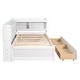preview thumbnail 8 of 24, Twin Bed with L-Shaped Bookshelves and Storage Drawers - Pine Wood, Space-Saving