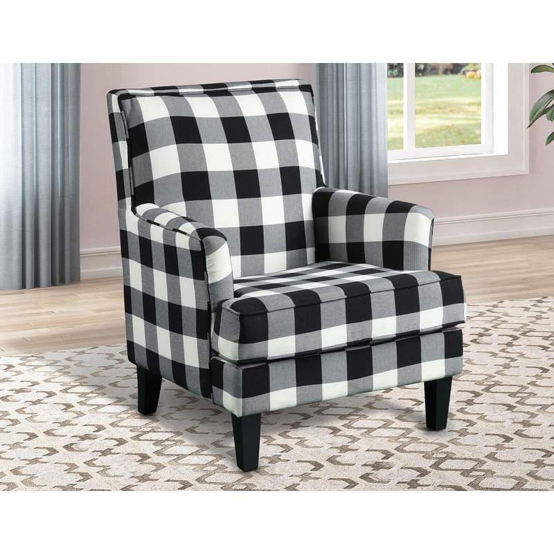 Buffalo plaid store accent chair