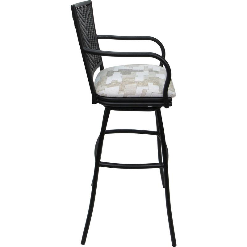 Set of 3 Outdoor Indoor Bar Stool Counter, Extra Tall - Erin with Arms