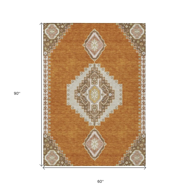 HomeRoots Oriental Traditional Rectangle Outdoor Rug